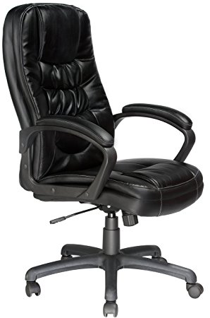 Comfort Products 60-5811 Highback Soft-Touch Leather Executive Chair, Black