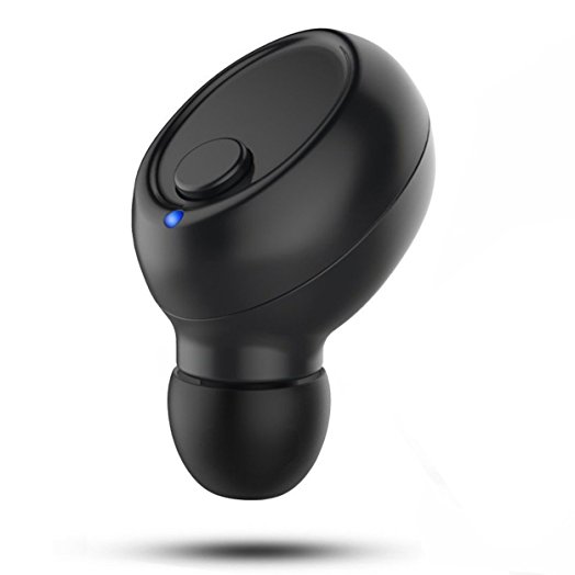 Bluetotoh Headphones,Soundmounds V4.1 Mini Wireless Earbud Invisible Headset Earbuds with Mic Invisible Car Headset [Magnetic USB Charger] Lightweight Single In Ear Earphone. (Black-white) (Black)
