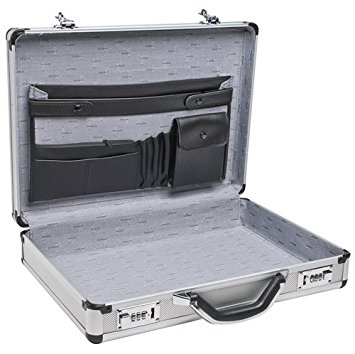 RoadPro SPC-931R 17.5" x 4" x 13" Silver Aluminum Briefcase