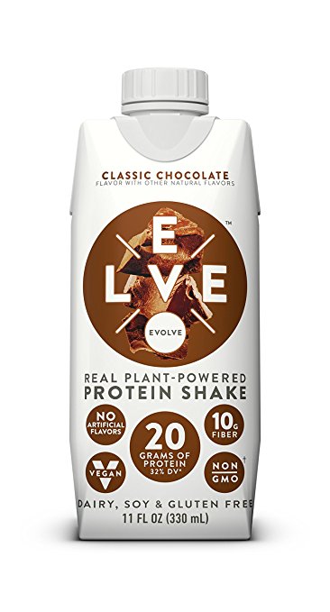 Evolve Protein Shake, Classic Chocolate, 20g Protein, 11 FL OZ, 12 count