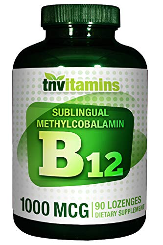 TNVitamins Sublingual Vitamin B-12 Methylcobalamin 1000 Mcg - 90 Lozenges