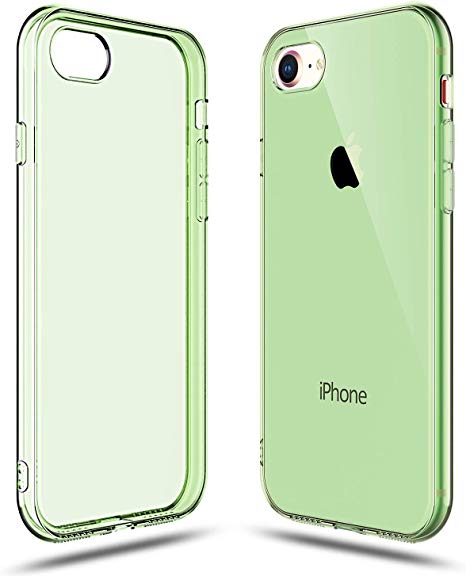 Shamo's Transparent Shock Absorption TPU Rubber Gel Case (Green) Compatible with iPhone 7 and iPhone 8