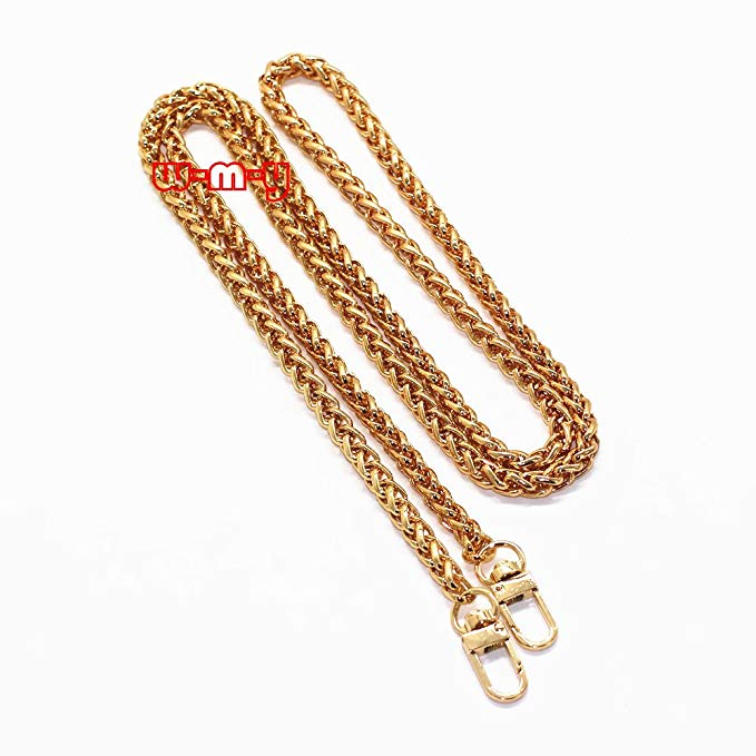 MW 55" DIY Iron Lantern Chain Strap Handbag Chains Accessories Purse Straps, with Metal Buckles Style3 (Gold)