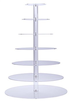 BonNoces Acrylic 7-Tier Round Stacked Party Cupcake Stand with Bottom Tier 5mm Thick-Tiered Cupcake Stand / Cupcake Tower-Cake Stand
