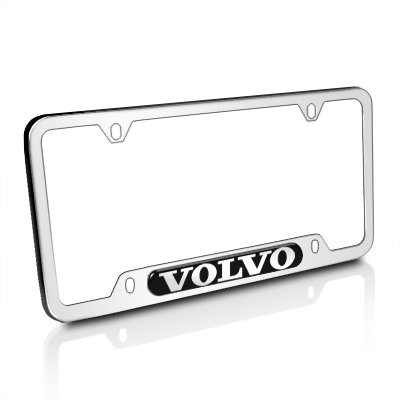 Volvo Logo Polished Stainless Steel License Plate Frame, Official Licensed
