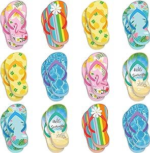 Flip Flop Sticky Notes Luau Party Favors Hawaiian Fun Note Pads Summer Themed Flip Flop Note Pads Beach Notepad Self Stick Colorful Flip Flop Notepads Adhesive Memo Pads for Kids (Slipper, 24 Packs)