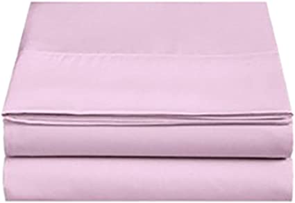 4U LIFE 2 Piece Flat Sheet-Ultra Soft and Comfortable Microfiber, Full, Pink