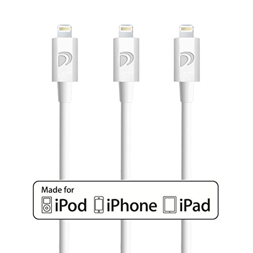 Dreo Lightning Cable [White] 3 Pack [MFI Apple Certified] 3ft 8 Pin to USB SYNC Cable Charger Cord for Apple iPhone,iPod,iPad Mini,iPad,iPad Air (Regular(1m))