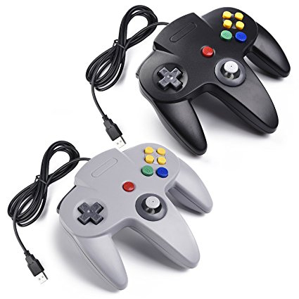 2x Retro Nintendo 64 N64 Classic USB Controller Gamepad Joystick,iNNEXT Nintendo N64 USB Game Controller for Windows Mac