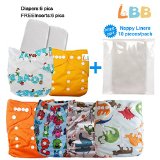 Reusable Baby Cloth Pocket Diapers 6 pcs  6 Inserts