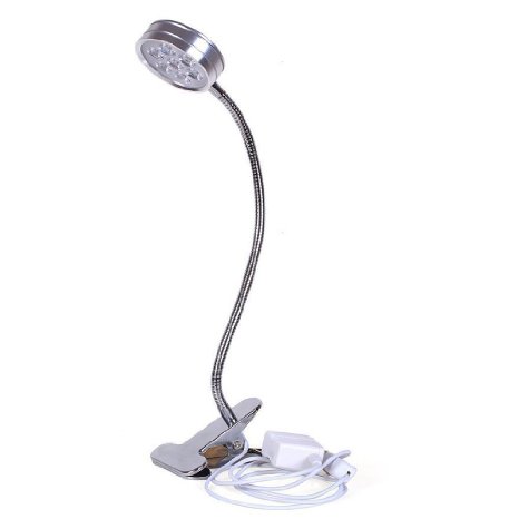 Punson LED Grow Light, 7W LED Clip Desk Lamp Clamp Flexible Neck 360 Degree For Hydroponic Garden (7w)