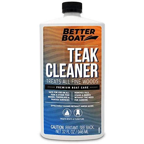 Better Boat Teak Cleaner for Teak and Other Fine Woods Boats Cleaning Marine Stain Remover for Wood 32oz
