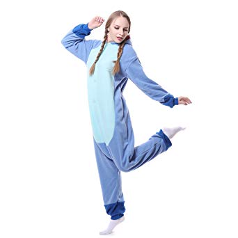 Unisex-Adult Onesie Pajamas Stitch Animal Sleepwear for Halloween Party Costumes,Daily Cartoon Outfit