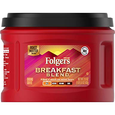 Folgers Breakfast Blend Coffee, Mild Roast Ground Coffee, 21.6 Ounces, 3 Count