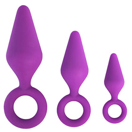 Set of 3 Anal Plugs Silicone Hypoallergenic Butt Sex Toy