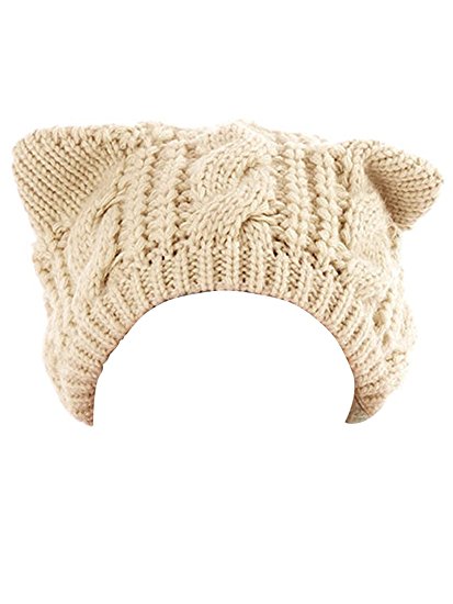 Persun Women Cat Ears Knit Beanie Hat