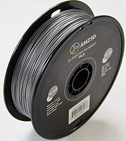 1.75mm Silver PLA 3D Printer Filament - 1kg Spool (2.2 lbs) - Dimensional Accuracy  /- 0.03mm