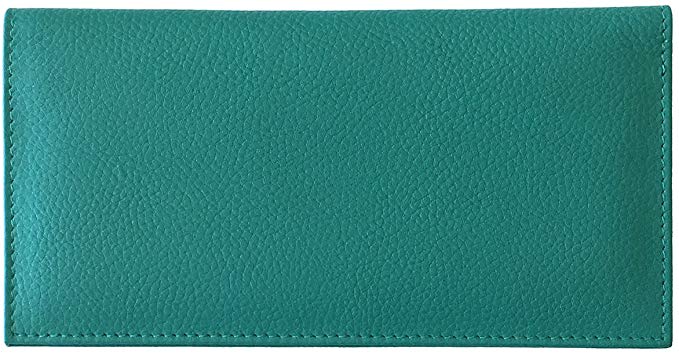 Teal Basic Leather Checkbook Cover