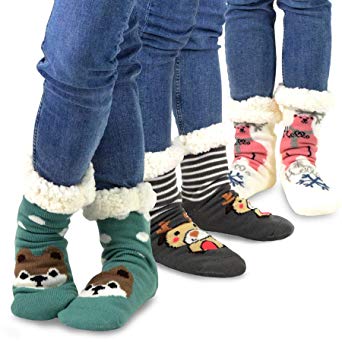 Teehee Womens Soft Premium Thermal Double Layer Crew Socks 3-Pack