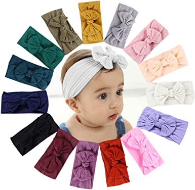 Baby Nylon Headbands Hairbands Hair Bow Elastics for Baby Girls Newborn Infant Toddlers Kids