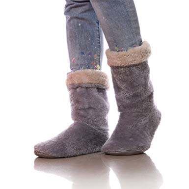Womens Soft Warm Cozy Non Skid Boots Floor Footwear Indoor Home Socks