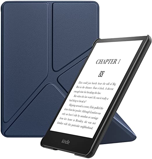 MoKo Case for 6.8" Kindle Paperwhite (11th Generation-2021) and Kindle Paperwhite Signature Edition, Origami Standing Shell Cover with Magnetic PC Back Cover for Kindle Paperwhite 2021, Indigo