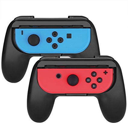 COSOON (2-Pack) Nintendo Switch Grip Kit, NS Joy-Con Grips Controller Grips Thumb Grips Black H009