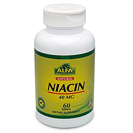 Niacin 40 mg 60 tablets - Niacin Deficiency - Nutritional Supplement for Cardiovascular Health