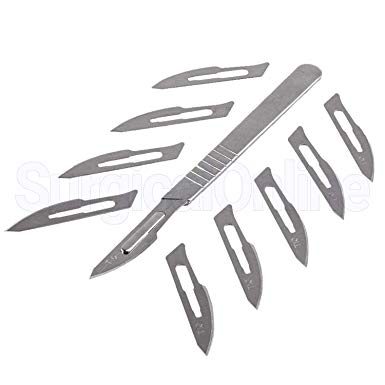 100 Scalpel Blades #10 and includes One Handle #3