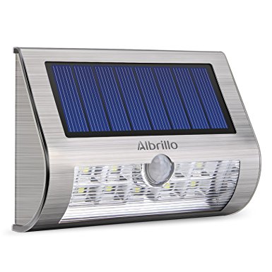 Albrillo Solar Lights Outdoor Motion Sensor Rechargeable 9 LED, White