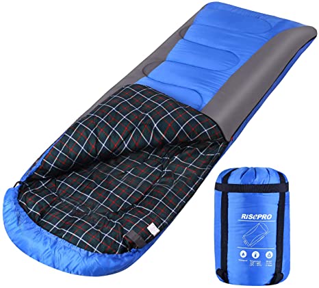 RISEPRO Sleeping Bag Lightweight, Portable, Waterproof 3-4 Seasons Warm Cold Weather Sleeping Bag with Compression Sack for Adults & Kids - Indoor & Outdoor: Camping, Backpacking, Hiking