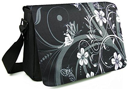 WATERFLY Fashion Soft Lightweight Nylon 15.6" Inch Padded Compartment Shoulder Messenger Bag Case Cover Handbag Crossbody Hybrid Bag Hobo Bag Traveling Bag Sports Duffels Bag (436)