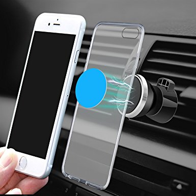 Universal Magnetic Air Vent Car Phone Holder Mount 360-Degree Rotation Phone Stand New， Easy Installation, Universal for iPhone 7/6s Plus/6s/5s, Samsung Galaxy S7/S6 Edge, HTC and GPS Devices