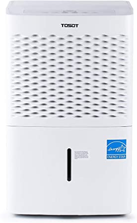 TOSOT 1,500 Sq Ft Energy Star Dehumidifier - for Home, Basement, Bedroom or Bathroom - Super Quiet, Automatically Drains, with Removable Water Bucket - 30 Pint