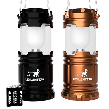 MalloMe LED Camping Lantern Flashlights For Backpacking & Camping Equipment Lights - Best Gift Ideas (6 AA Batteries Included)