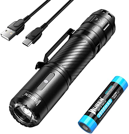 WUBEN C3 Pocket Flashlight Rechargeable 18650 Battery Powered LED Tactical Torch with Type-C Fast Charging 1200 Lumens EDC Light (Classic)