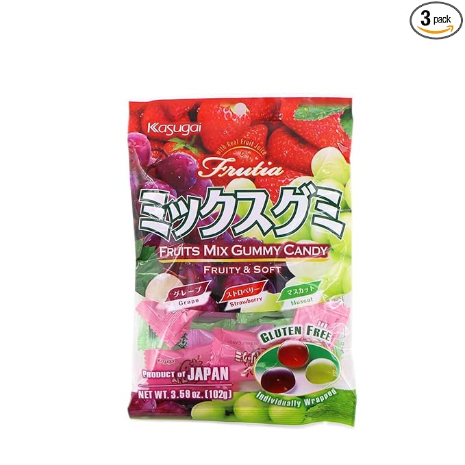 Kasugai Mix Gummy Candy 3.59oz (3 Pack)