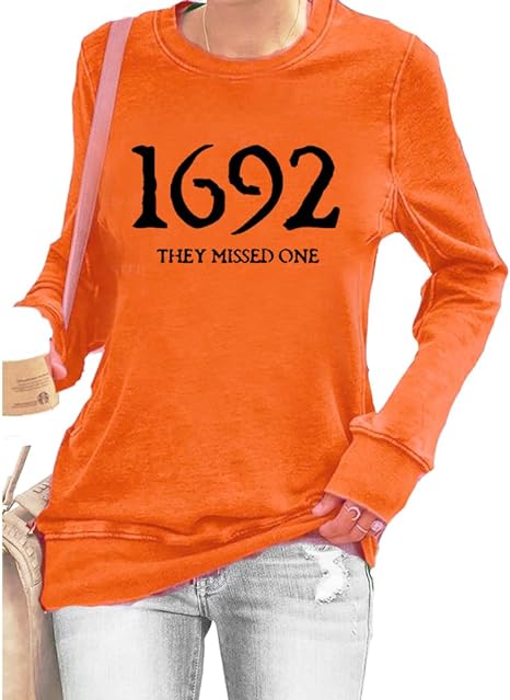1692 They Missed One Vintage Long-Sleeved Shirt Crewneck Casual Sweatshirt Halloween Funny Gift For Women