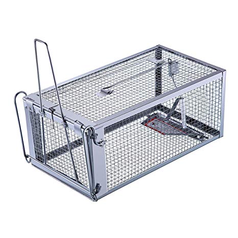 Trapro Humane Rat Trap Live Rat Cage Trap for Rats Mice Chipmunks Squirrels and Other Similar-Sized Rodents (Large)