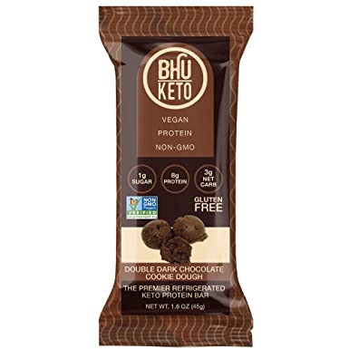 BHU Foods BHU Keto, Double Dark Chocolate Cookie Dough, 8 Count