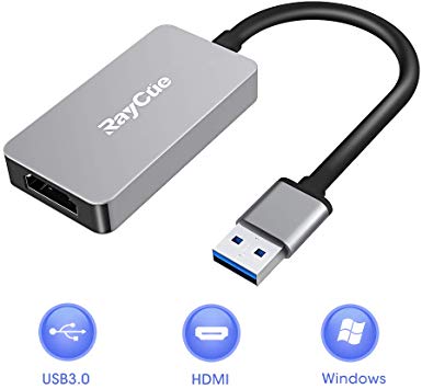 USB to HDMI Adapter, Full HD 1080P Audio Video Cable Converter, USB 3.0 to HDMI for Multiple Monitors, Compatible with Windows XP/10/8.1/8/7 (Not Support Mac & Vista)