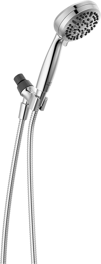 DELTA FAUCET -faucet 5-Spray Handheld Shower Head, Chrome Shower Head with Hose, Showerheads & Handheld Showers, Handheld Shower Heads, Detachable Shower Head, Hand Shower 1.75 GPM, Chrome 75511