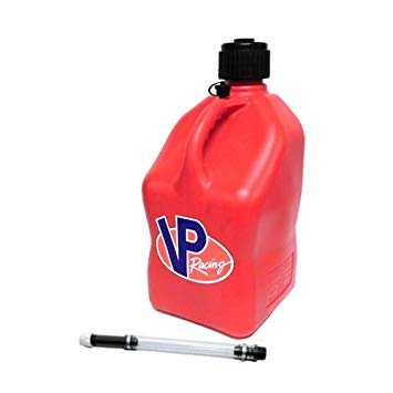 VP Racing5 Gallon Square Red Racing Utility Jug with Deluxe Filler Hose