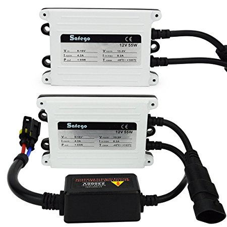 Safego Ac 12V 55W HID Ballast Replacement Slim Digital Universal for 9006 H11 9005 H1 H3 H4 HID Conversion Kit Pair (Pack of 2)