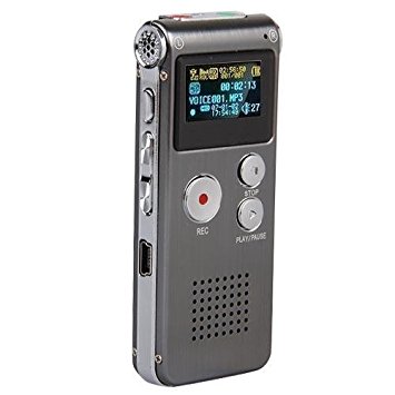 eBoTrade New PRO Portable Rechargeable 8GB 650Hr USB Digital SPY Audio Voice Recorder Dictaphone MP3 FM Player Grey