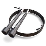 Kinzi8482 Jump Rope - Fast Speed Cable for Mastering Double Unders - Best For Cross Fitness Training - WODs - Boxing - MMA - Exercise and Fitness - Carry Case - 100 Lifetime Guarantee