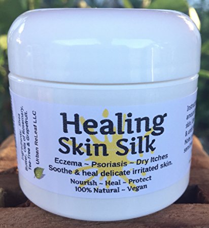 HEALING SKIN SILK, Heals Eczema Psoriasis, Dry Itchy Skin, Nourishing Skin Balm. Rich Plant Butters, Holistic NATURAL 2 oz Cream Lotion. Soothing to body & soul. Feed your skin... rub it in! Organic Shea Butter, Coconut & Olive Oil, Soywax, Healing Essential Oil Blend!.
