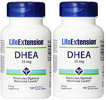 Life Extension Dhea , 25 Mg Tablets, 100-count x 2