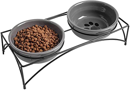 Y YHY Cat Bowls,Cat Food Bowls Elevated, Raised Cat Bowls for Food and Water, Ceramic Pet Bowls for Indoor Cats or Dogs, Protect Pet's Spine,Dishwasher Safe,12 Ounces