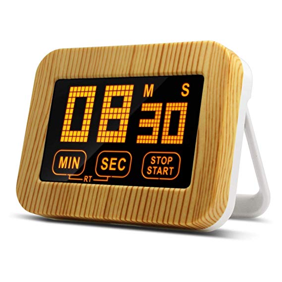 Yonghong Kitchen Timer, LCD Touch Screen Digital Display Backlit Cooking Timer, Loud Alarm Clock, Count Down/Count Up Timer, With Magnetic & Back Stand